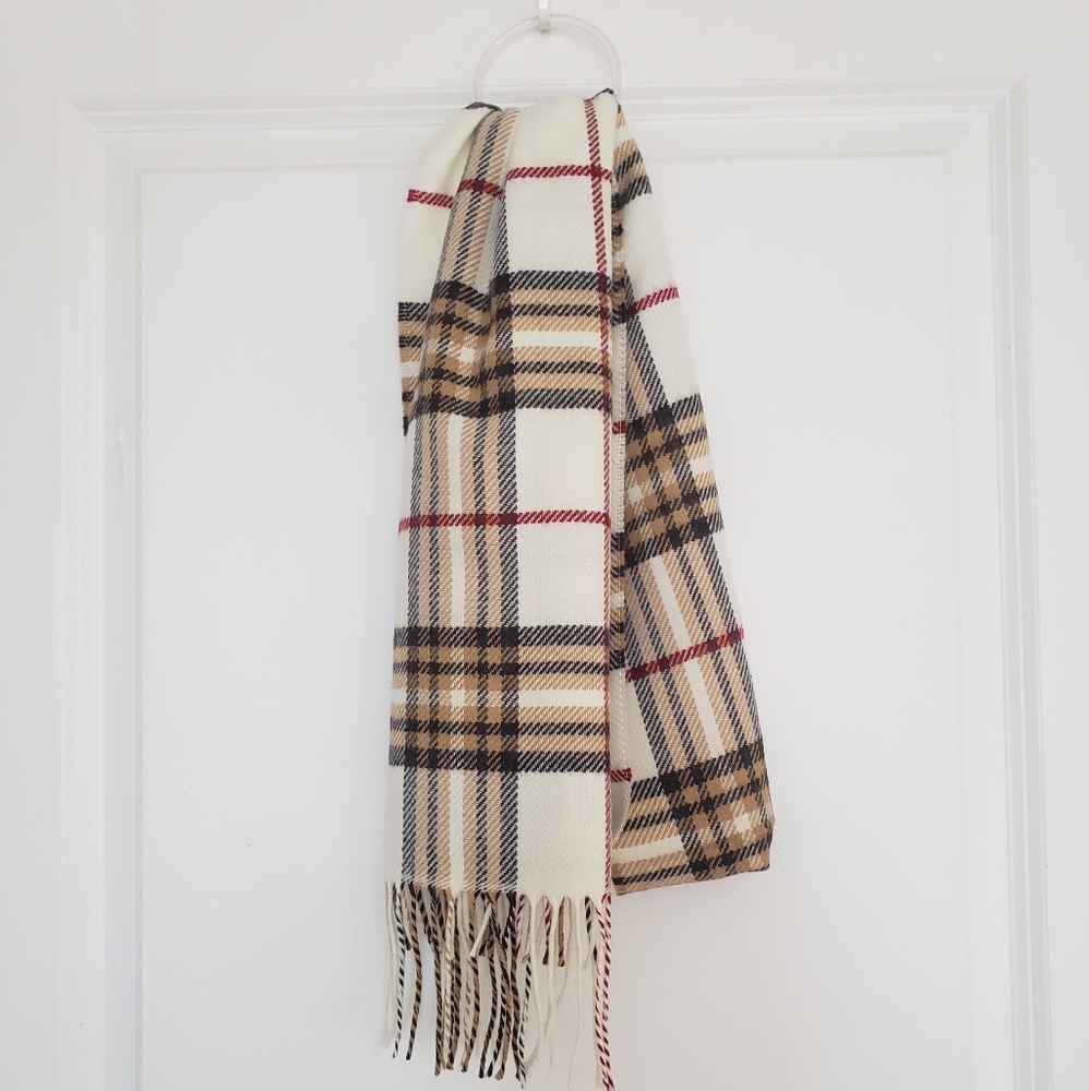 Plaid Knit Winter Scarf